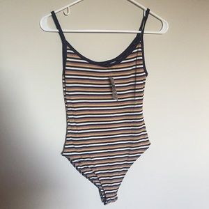 New with tags- F21 Striped bodysuit - size M